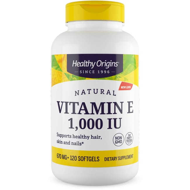Healthy Origins 100 Natural Vitamin E1000 Mixed Tocopherols 1,000 IU