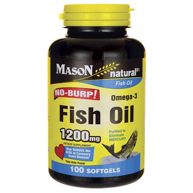 Mason Natural Fish Oil NoBurp 1,200 mg 100 Sgels Swanson Health Products
