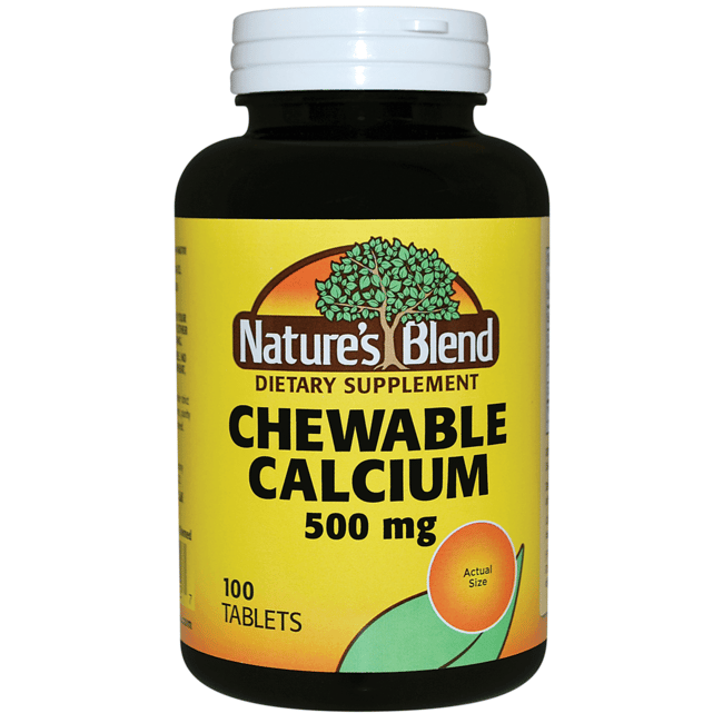 Nature's Blend Calcium Chewable Bavarian Cream 500 mg 100 Tabs