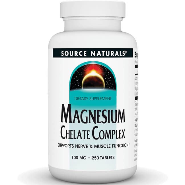 Source Naturals Magnesium Chelate 100 mg 250 Tabs Swanson Health Products