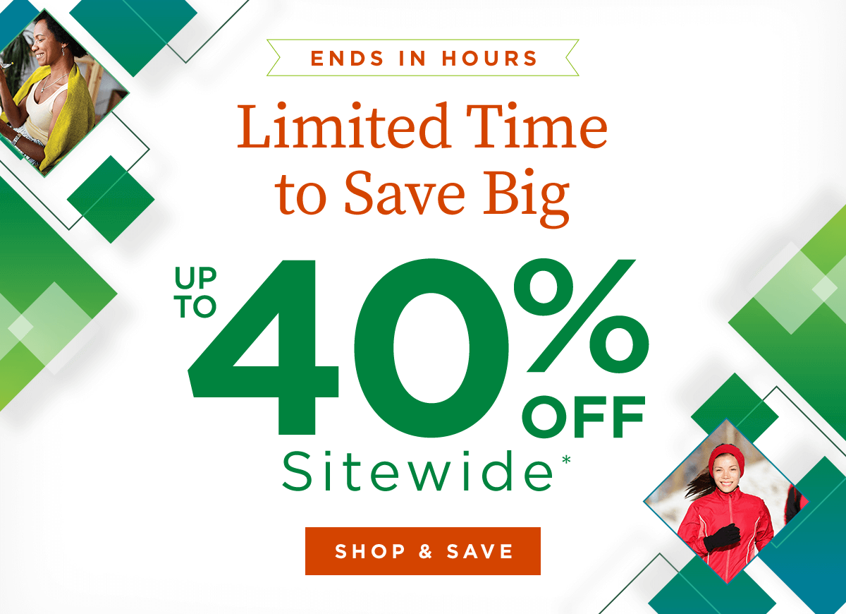 Up to 40% off Sitewide