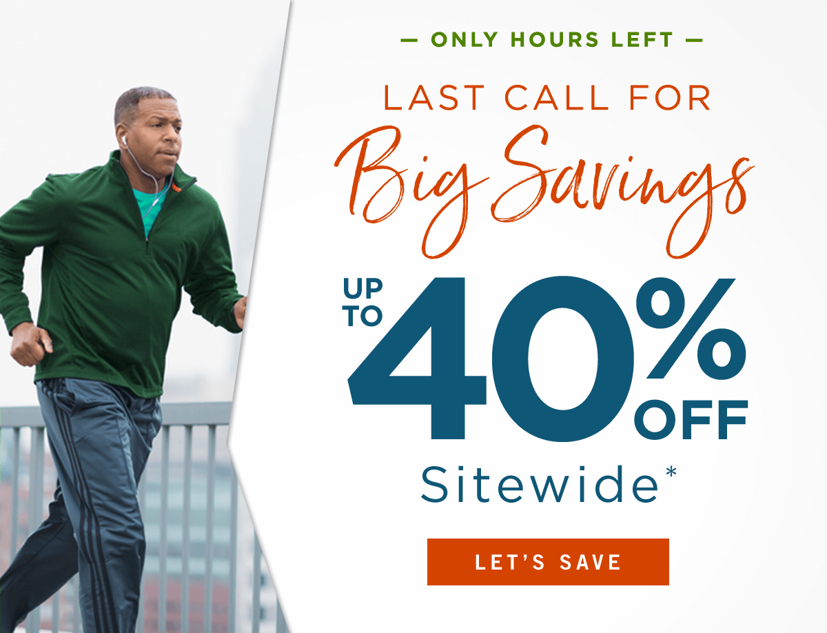 Up to 40% off Sitewide