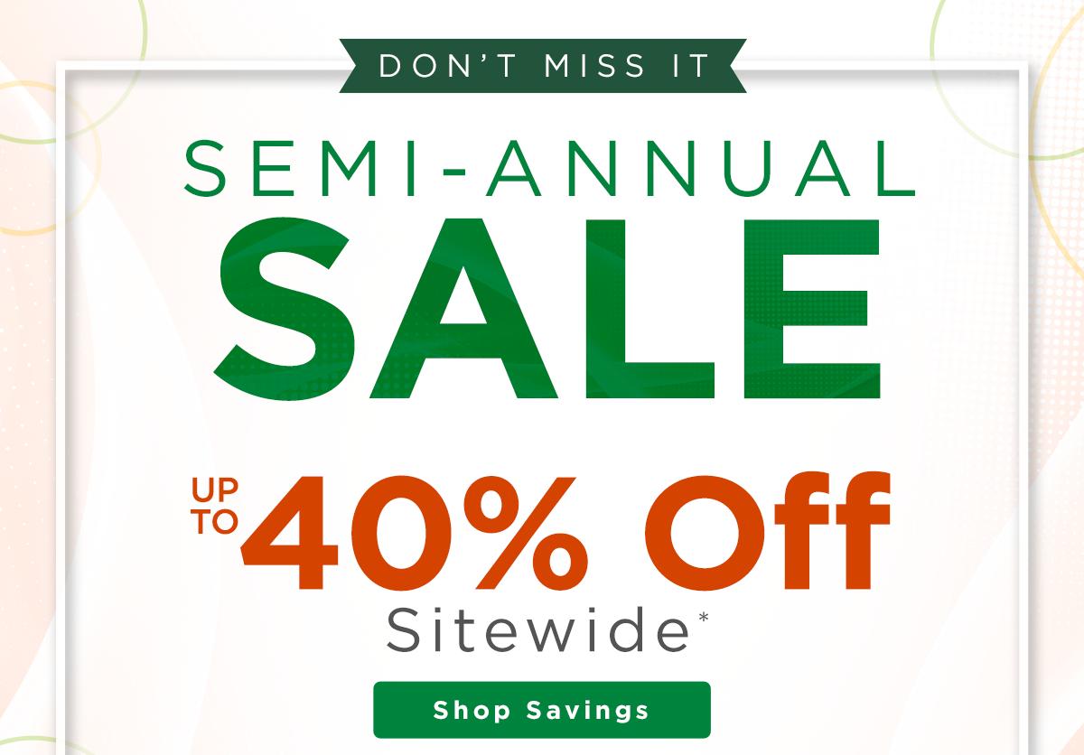 Up to 40% off Sitewide