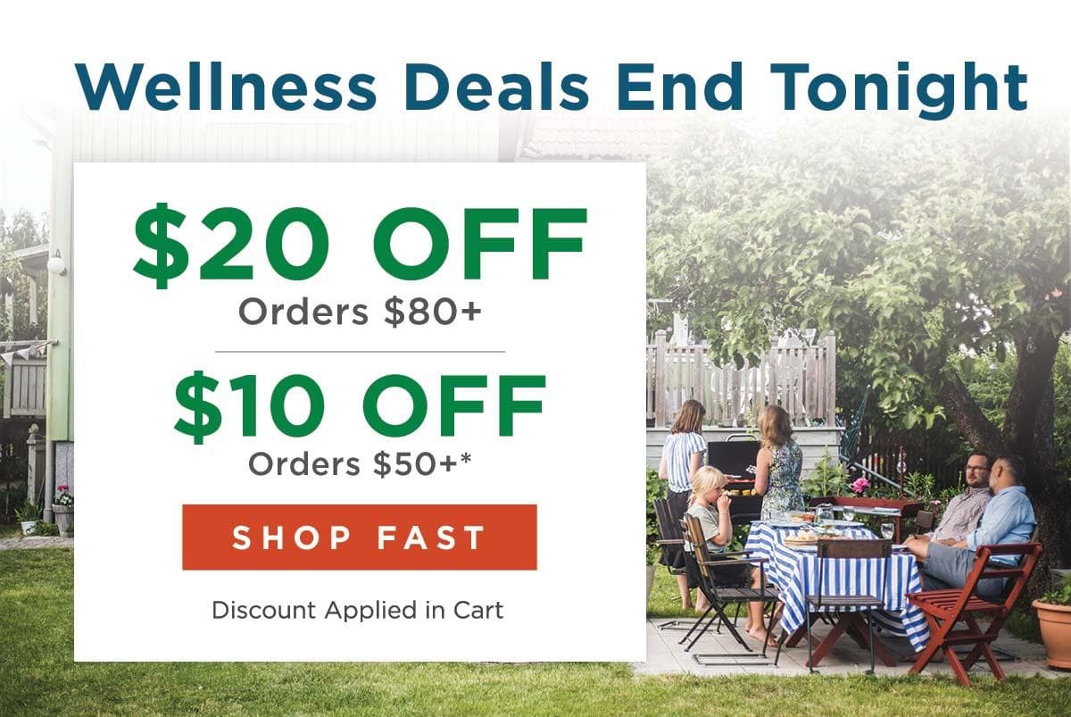 $10 off $50 or $20 off $80