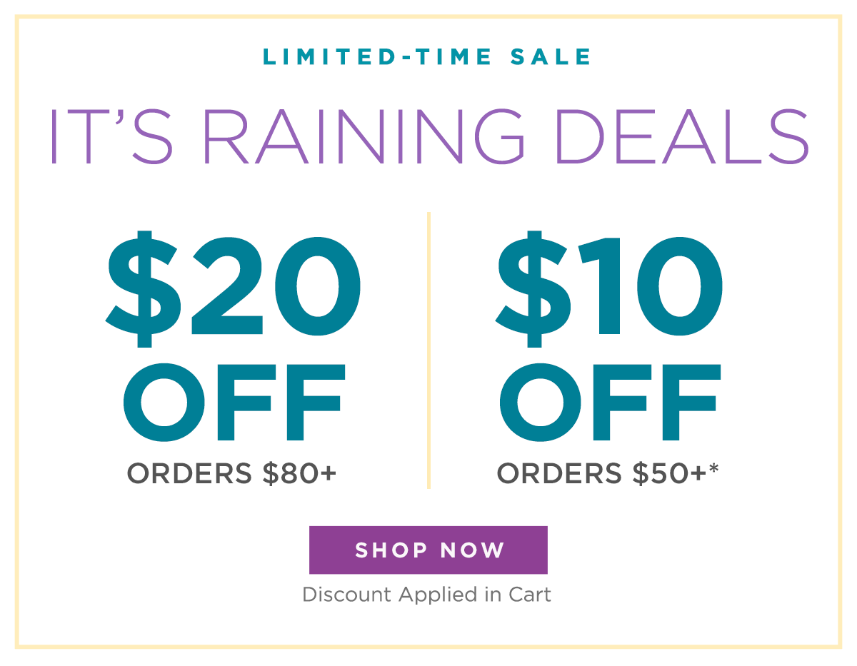 $10 off $50 or $20 off $80