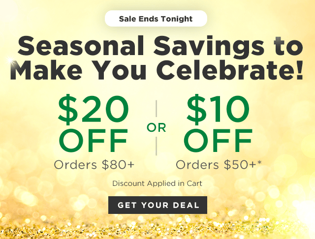 $20 off $80 or $10 off $50