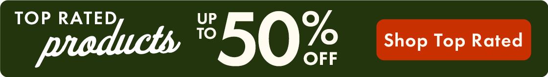 Up to 50% off Top Rated