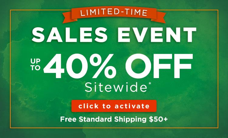 Up to 40% off Sitewide