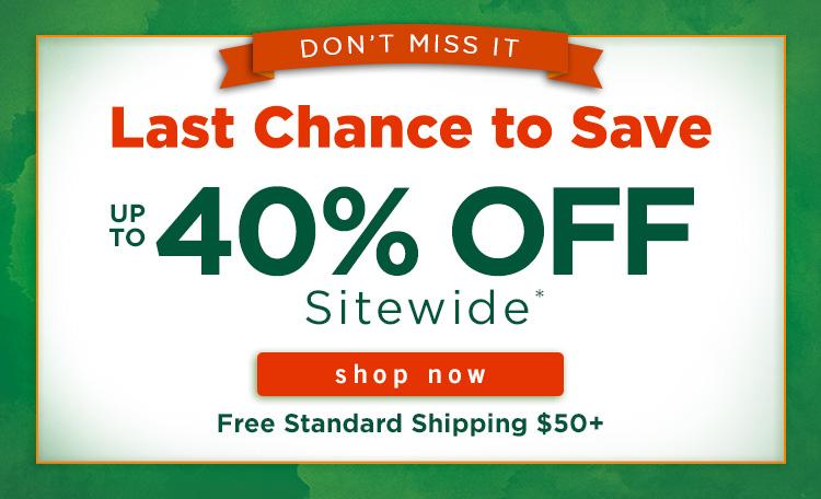 Up to 40% off Sitewide