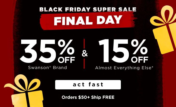 35% Swanson Brand Products & 15% off almost everything else