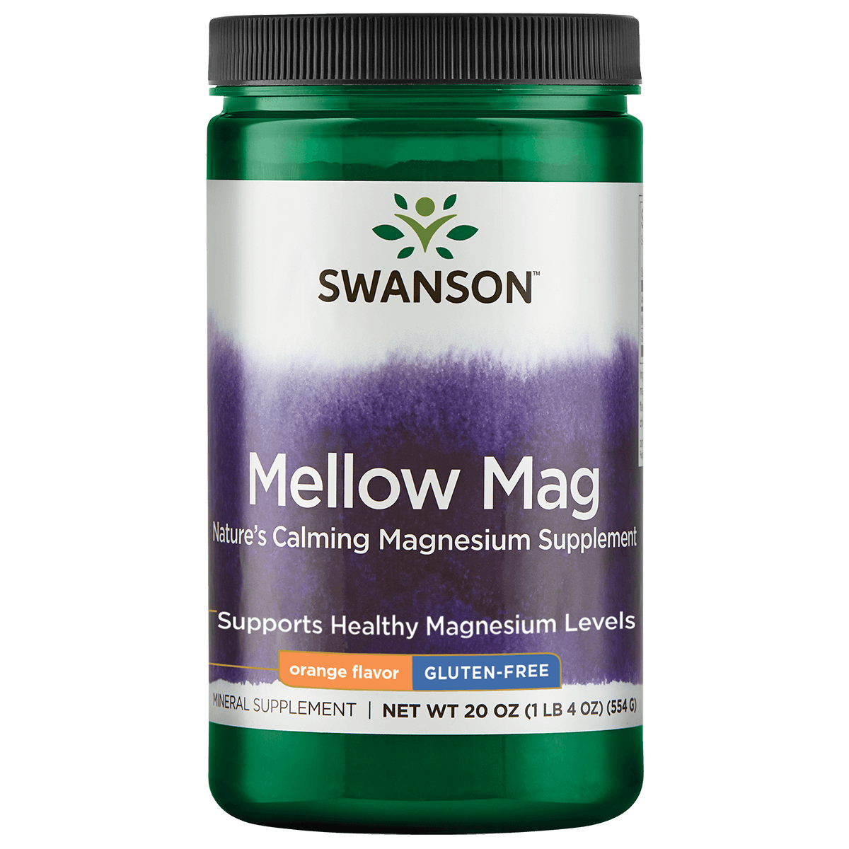 Swanson Premium Mellow Mag - Orange Flavor Vitamin | 330 mg | 20 oz Powder
