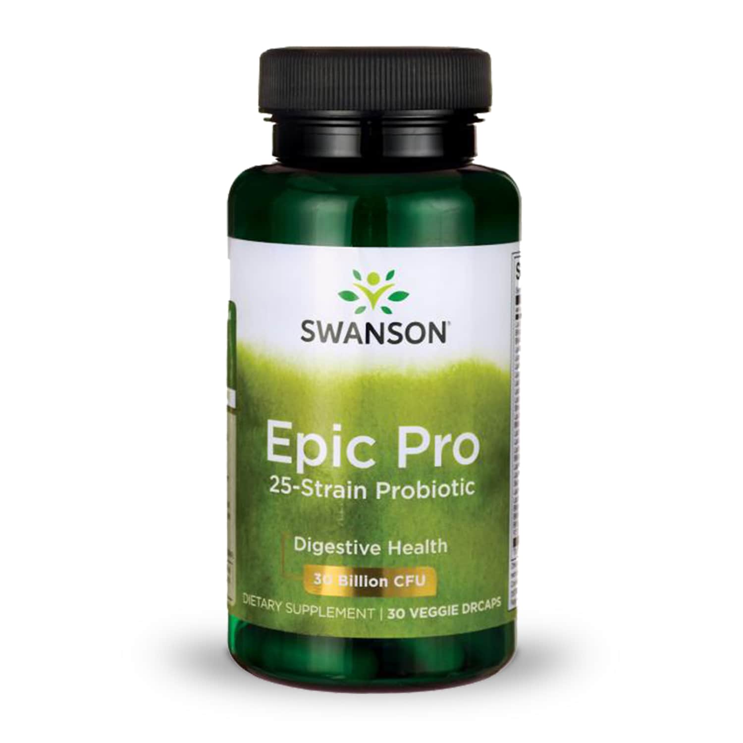 Swanson Probiotics Epic Pro 25-Strain Probiotic Supplement Vitamin 30 Billion CFU 30 Vg Embo Ap