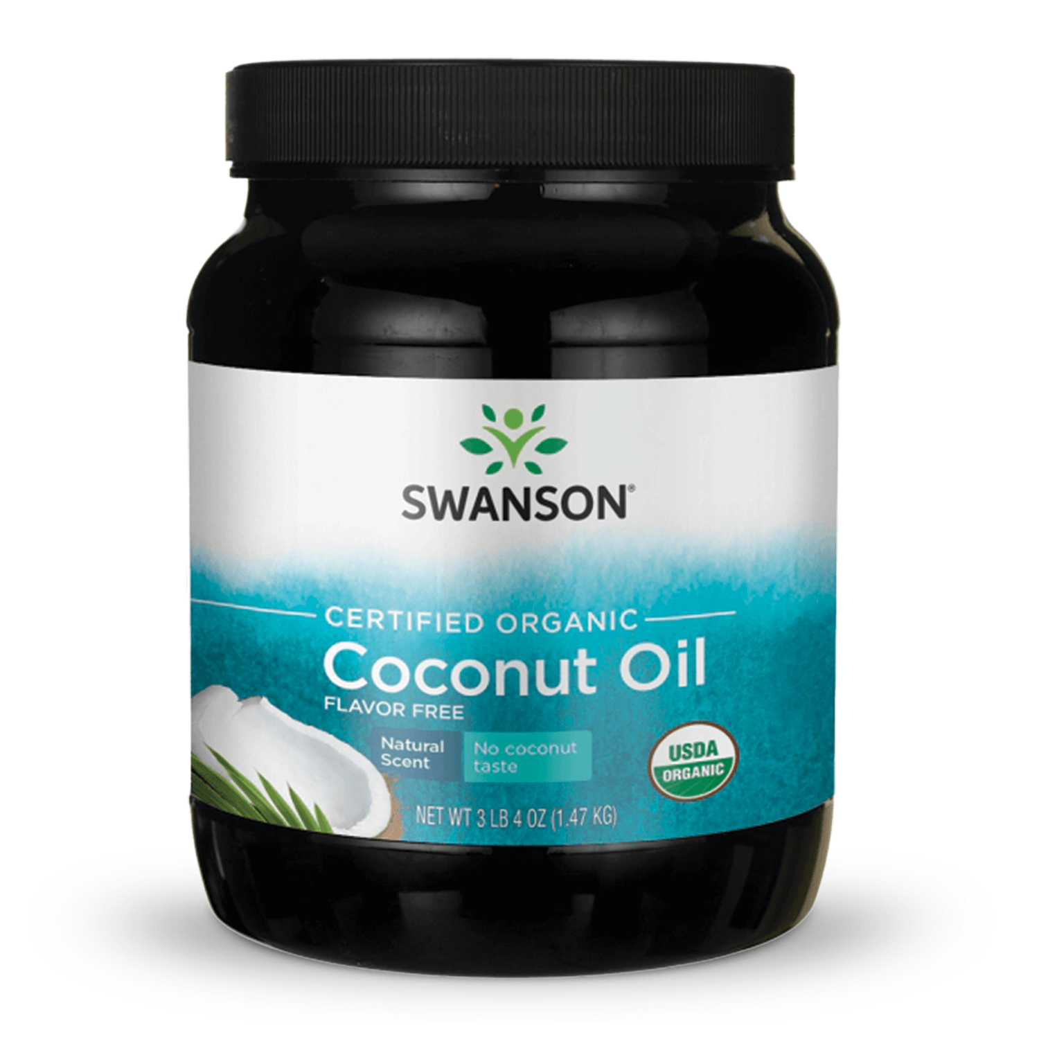 Swanson Organic Certified Coconut Oil Flavor Free | 3 lb 4 oz Solid Oil