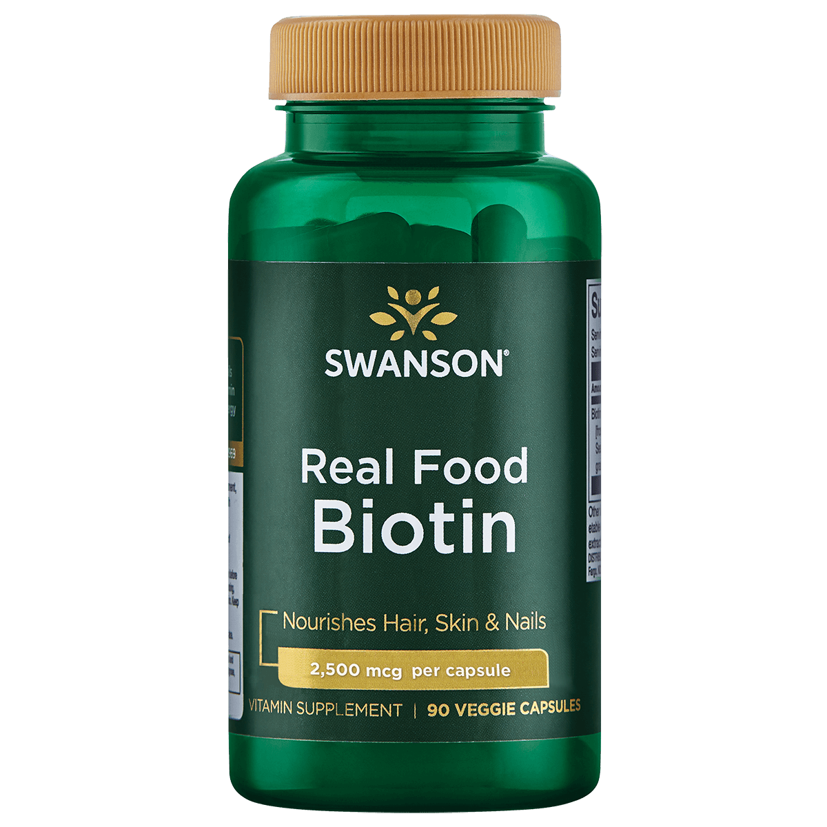 Swanson Ultra Real Food Biotin Vitamin | 2500 mcg | 90 Veg Caps