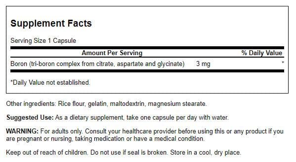 Swanson Triple Boron Complex Capsules, 3 mg, 250 Count