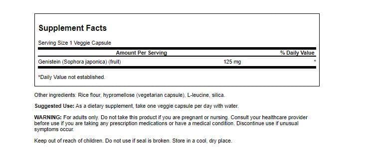 Swanson Genistein from Sophora Japonica 125 mg60 Veggie Capsules