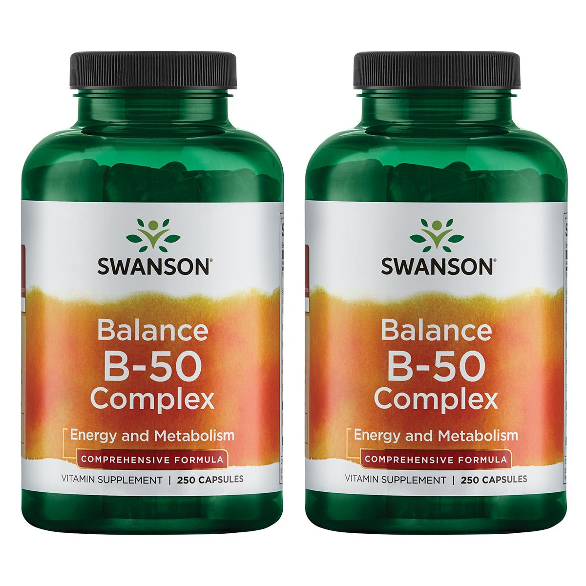 Swanson Premium Balance B-50 Complex 2 Pack Vitamin 250 Caps Vitamin C