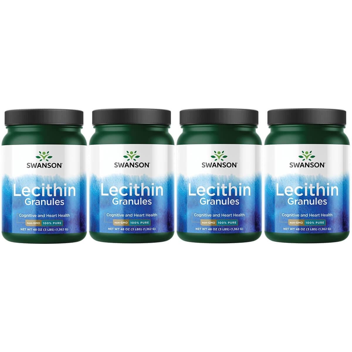 Swanson Premium Lecithin Granules - Non-Gmo 100% Pure 4 Pack Supplement Vitamin 48 oz Granules