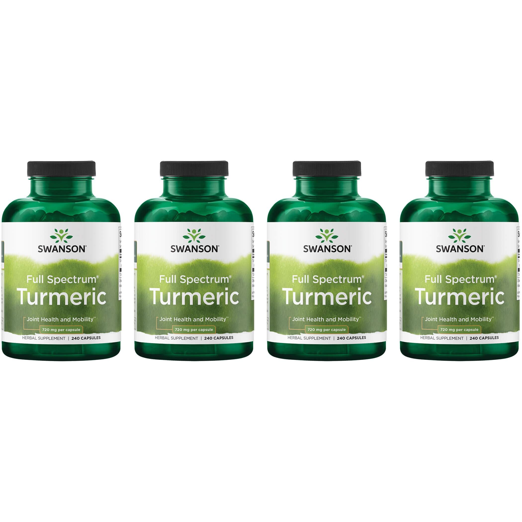 Swanson Premium Full Spectrum Turmeric 4 Pack Vitamin 720 mg 240 Caps