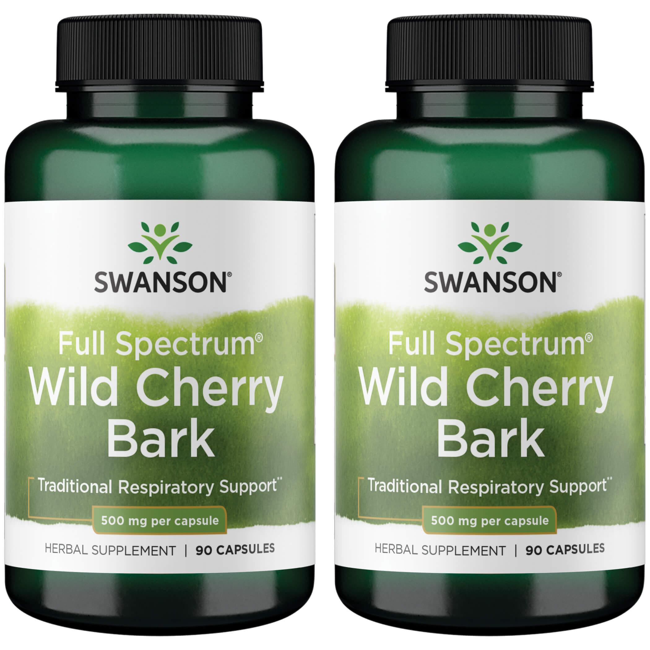 Swanson Premium Full Spectrum Wild Cherry Bark 2 Pack Vitamin 500 mg 90 Caps