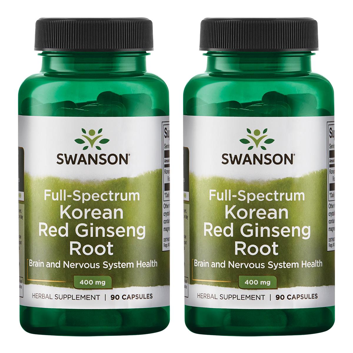 Swanson Premium Full Spectrum Korean Red Ginseng Root 2 Pack Vitamin 400 mg 90 Caps