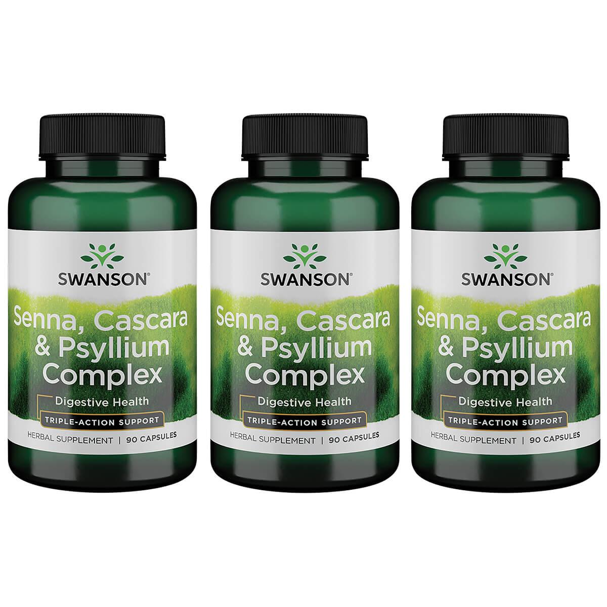 Swanson Premium Senna, Cascara & Psyllium Complex 3 Pack Vitamin 90 Caps