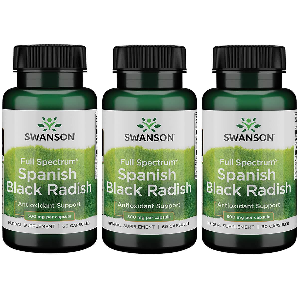Swanson Premium Full Spectrum Spanish Black Radish 3 Pack Vitamin 500 mg 60 Caps