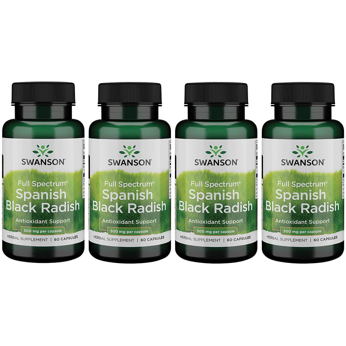 Swanson Premium Full Spectrum Spanish Black Radish 4 Pack Vitamin 500 mg 60 Caps