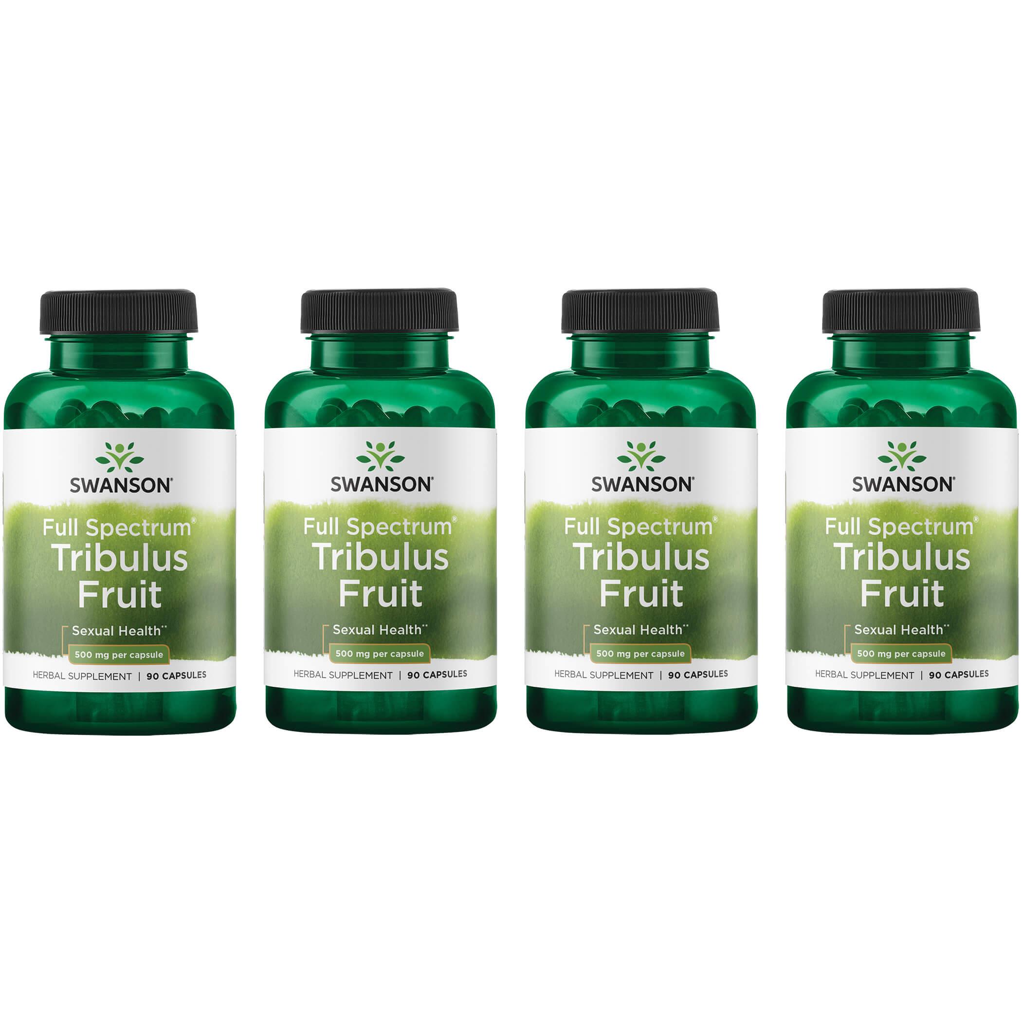 Swanson Premium Full Spectrum Tribulus Fruit 4 Pack Vitamin 500 mg 90 Caps
