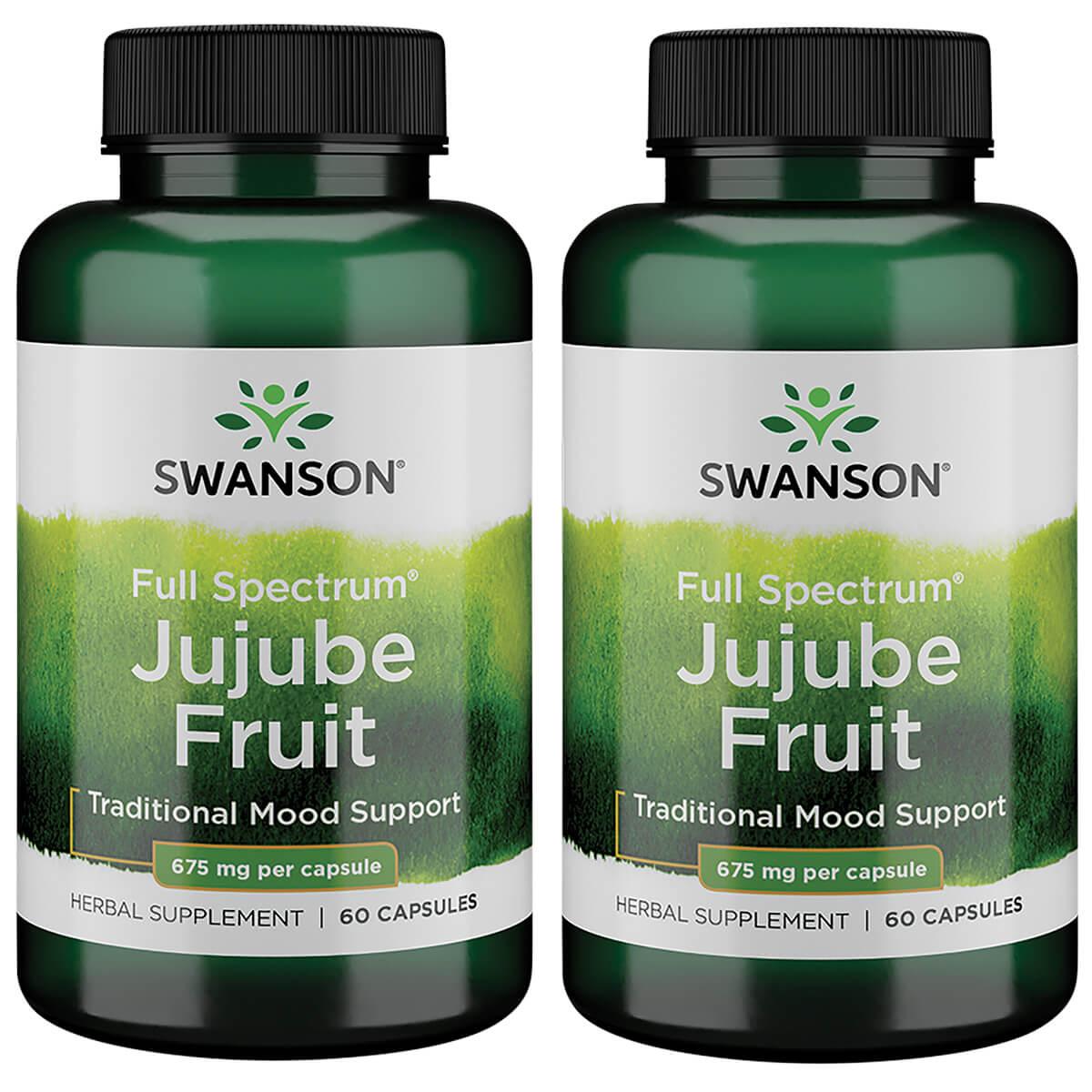 Swanson Premium Full Spectrum Jujube Fruit 2 Pack Vitamin 675 mg 60 Caps