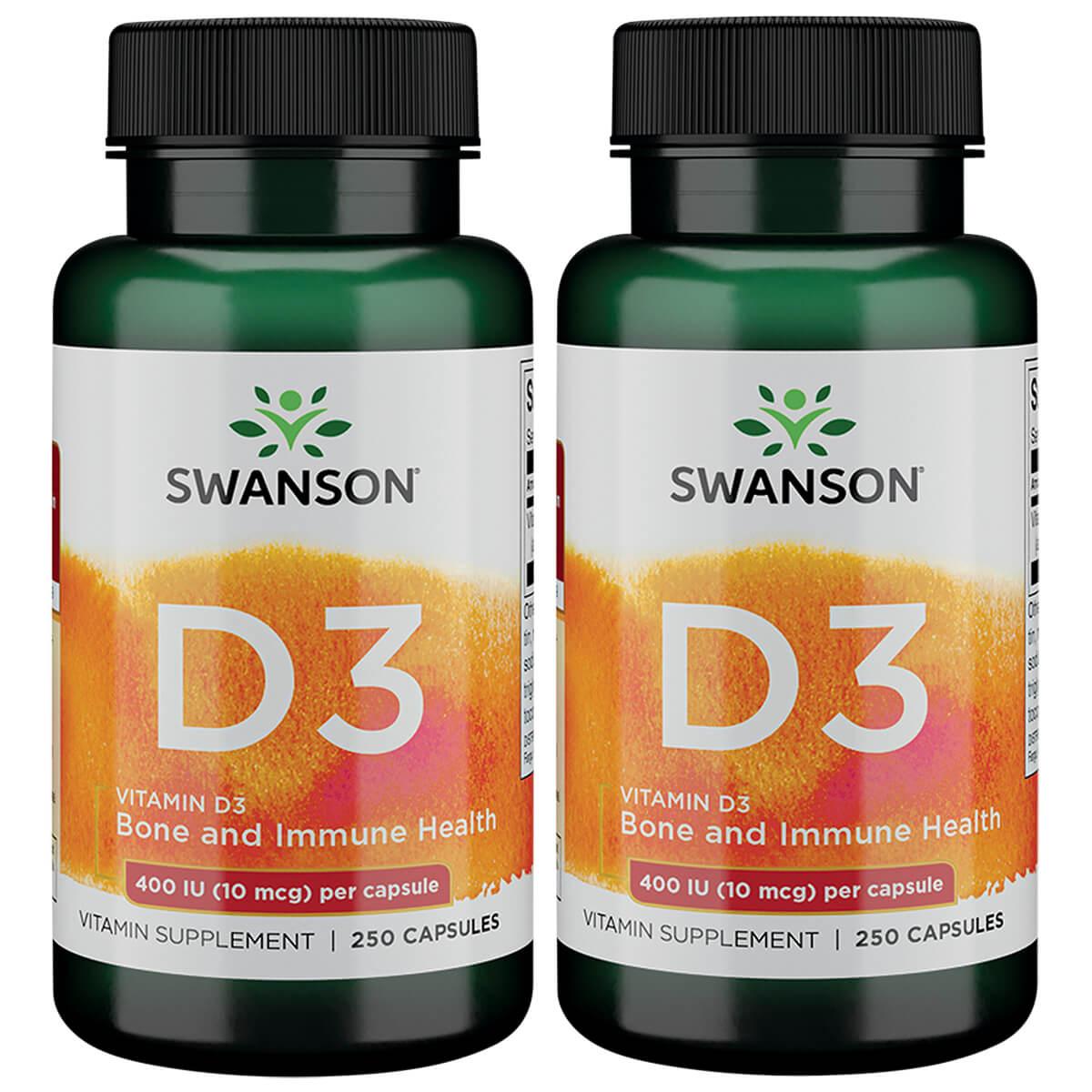 Swanson Premium Vitamin D3 2 Pack 400 Iu 250 Caps