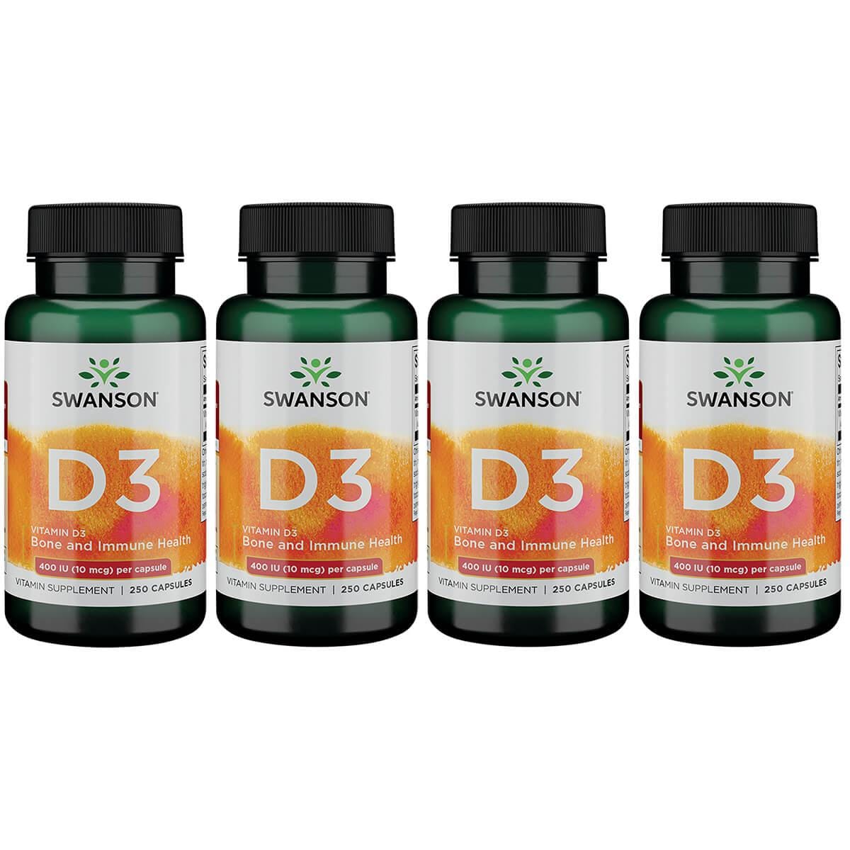 Swanson Premium Vitamin D3 4 Pack 400 Iu 250 Caps
