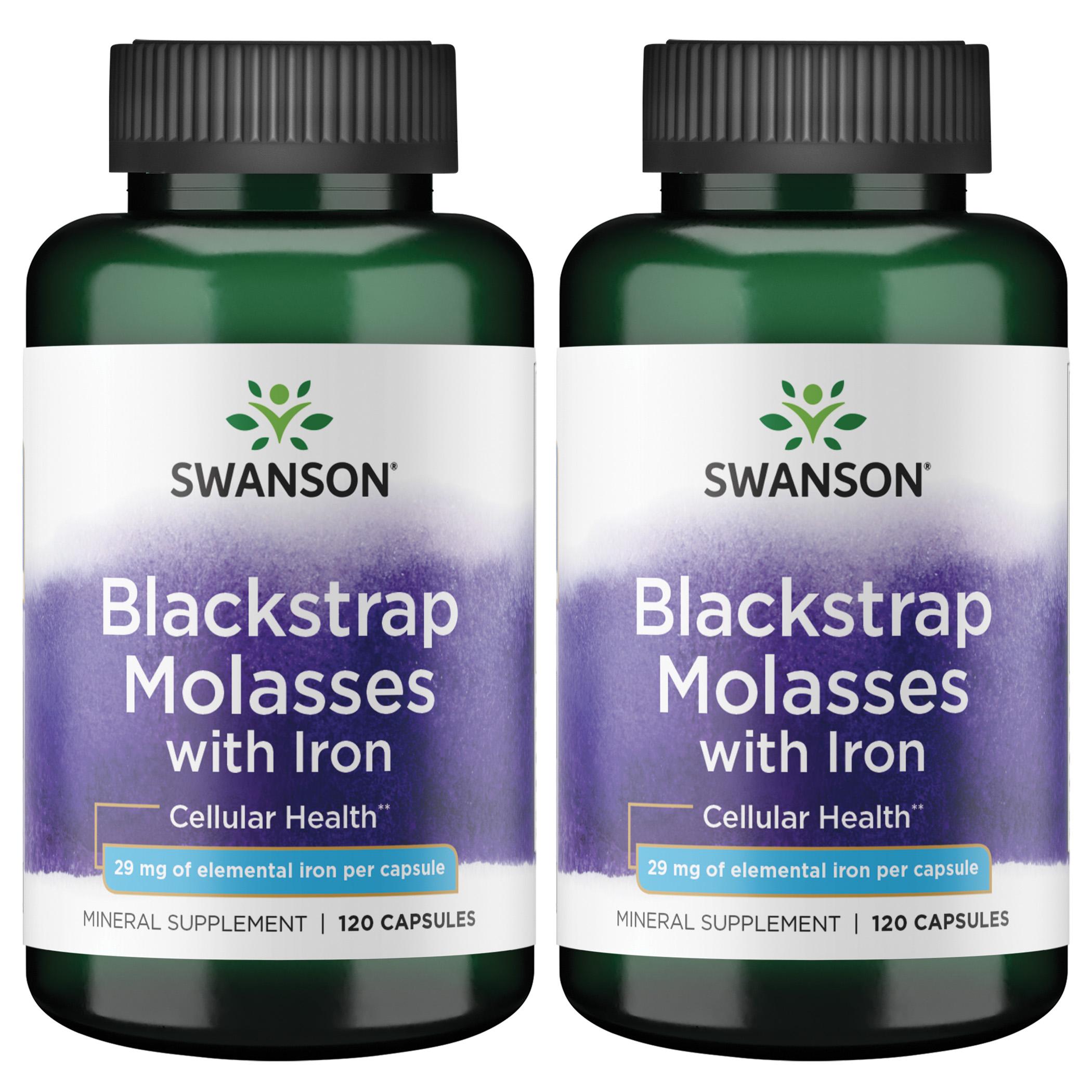 Swanson Premium Blackstrap Molasses with Iron 2 Pack Vitamin 29 mg 120 Caps