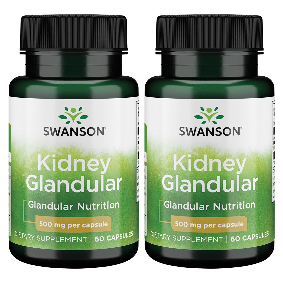 Swanson Premium Kidney Glandular 2 Pack Vitamin 500 mg 60 Caps