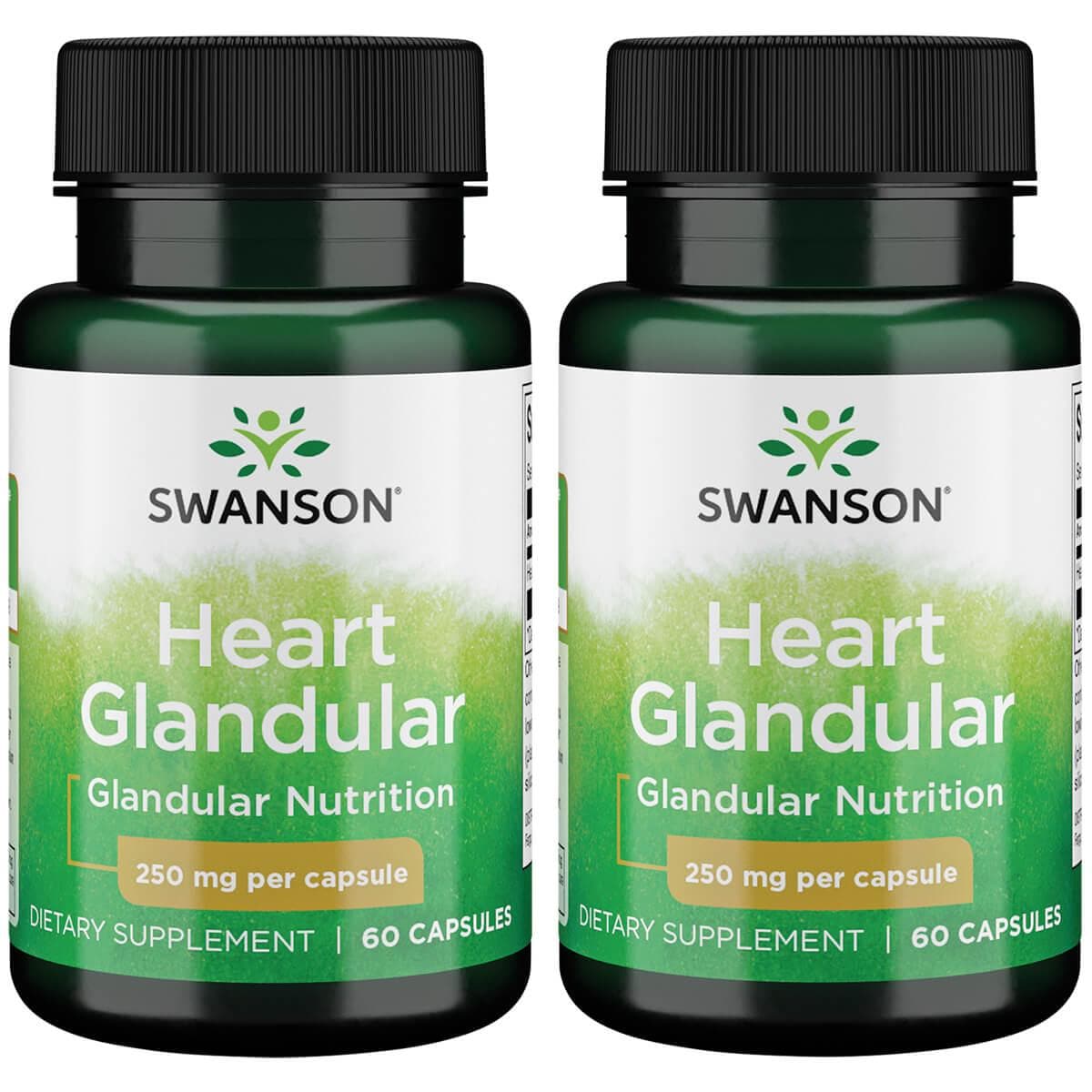 Swanson Premium Heart Glandular 2 Pack Vitamin 250 mg 60 Caps