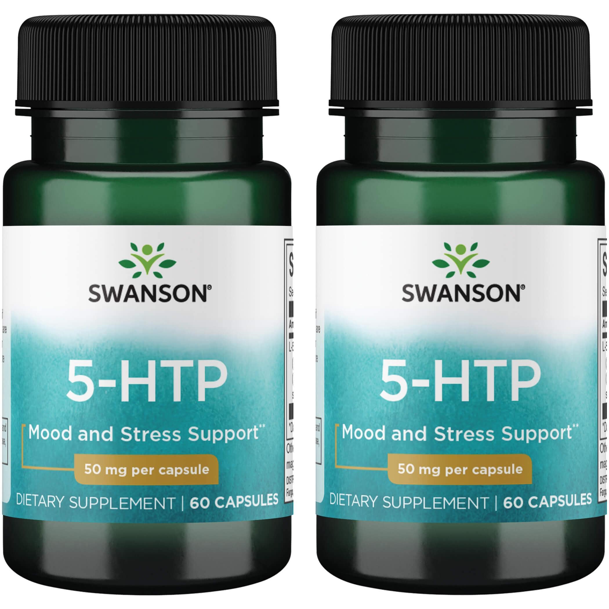 Swanson Premium 5-Htp 2 Pack Supplement Vitamin 50 mg 60 Caps