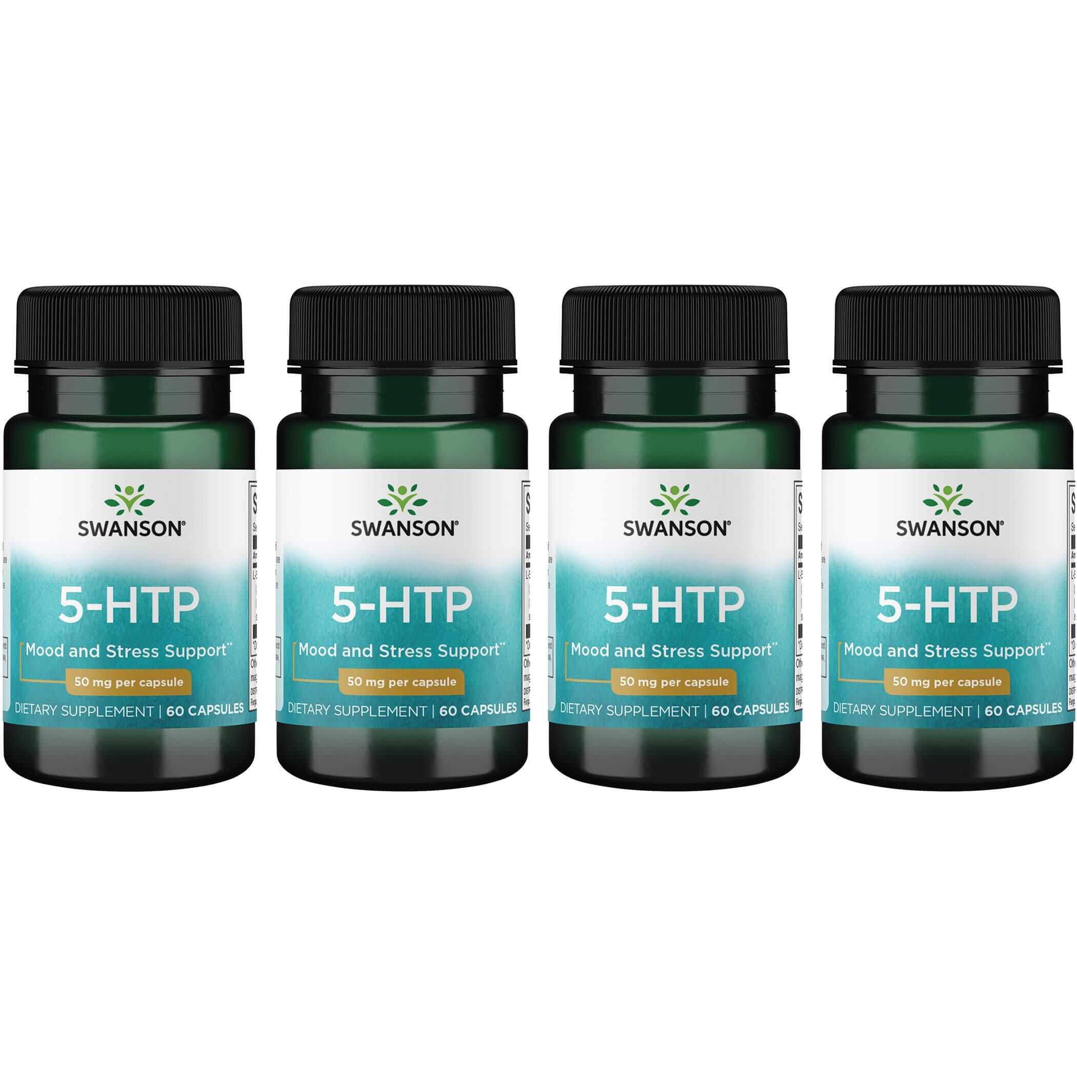 Swanson Premium 5-Htp 4 Pack Supplement Vitamin 50 mg 60 Caps
