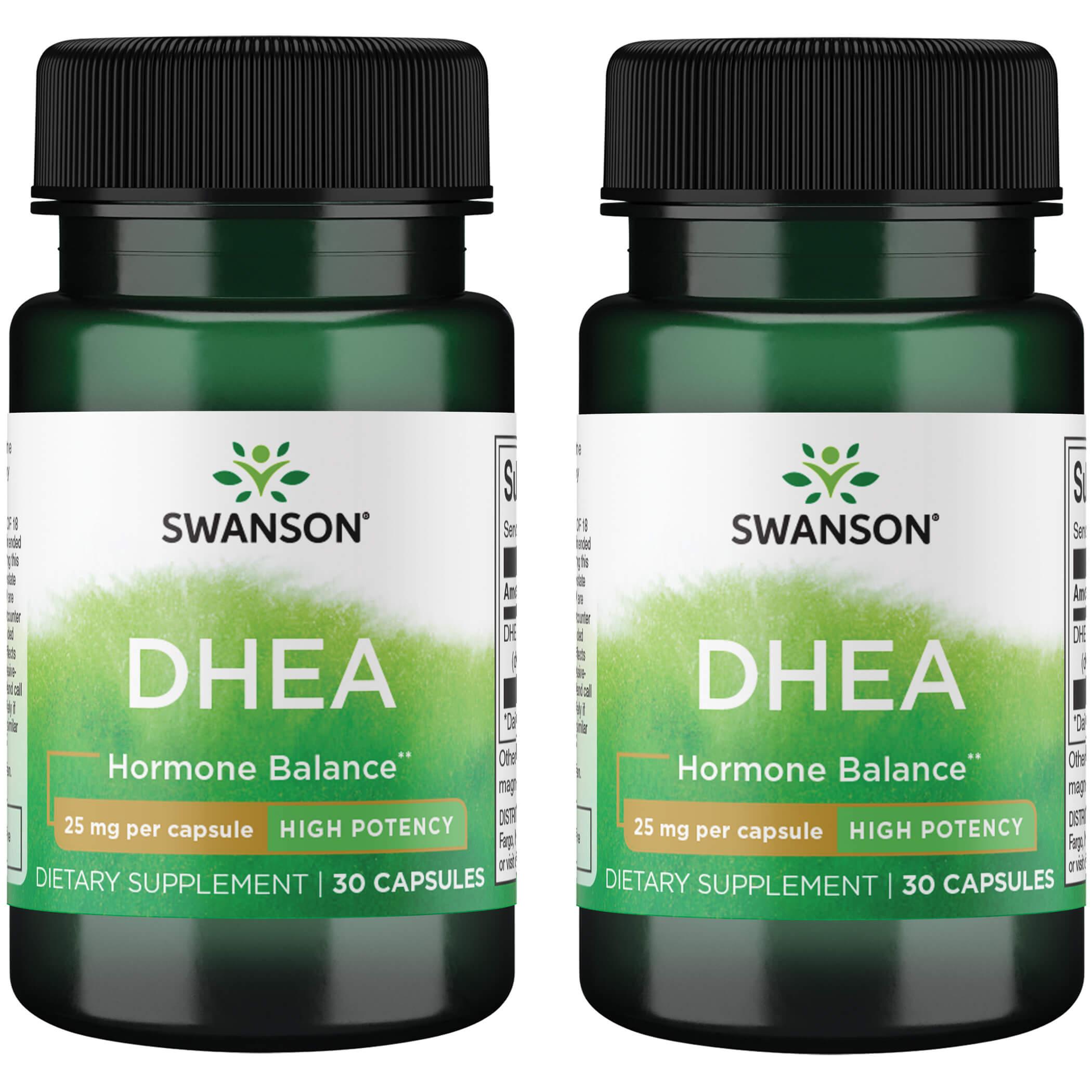 Swanson Premium Dhea - High Potency 2 Pack Supplement Vitamin 25 mg 30 Caps