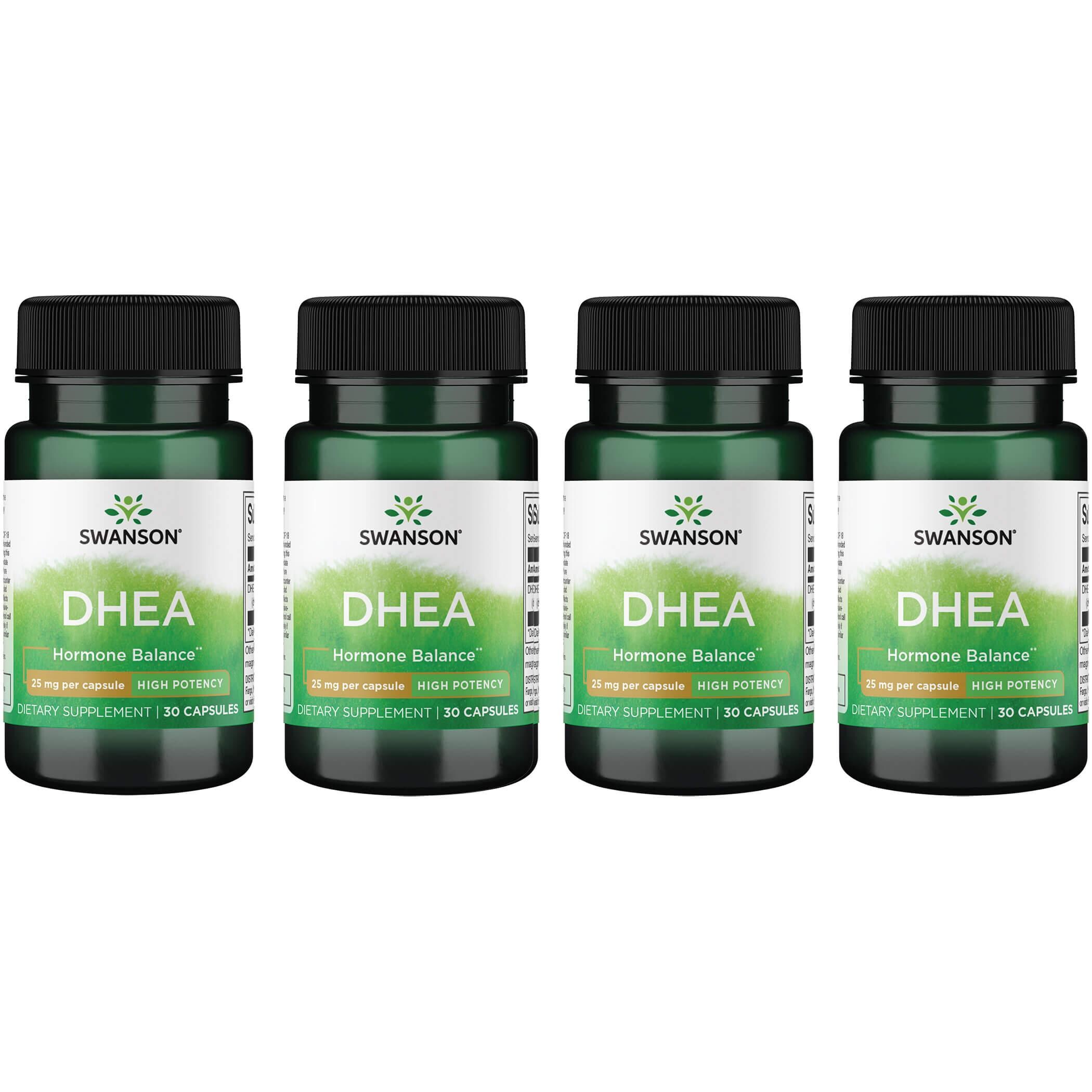 Swanson Premium Dhea - High Potency 4 Pack Supplement Vitamin 25 mg 30 Caps