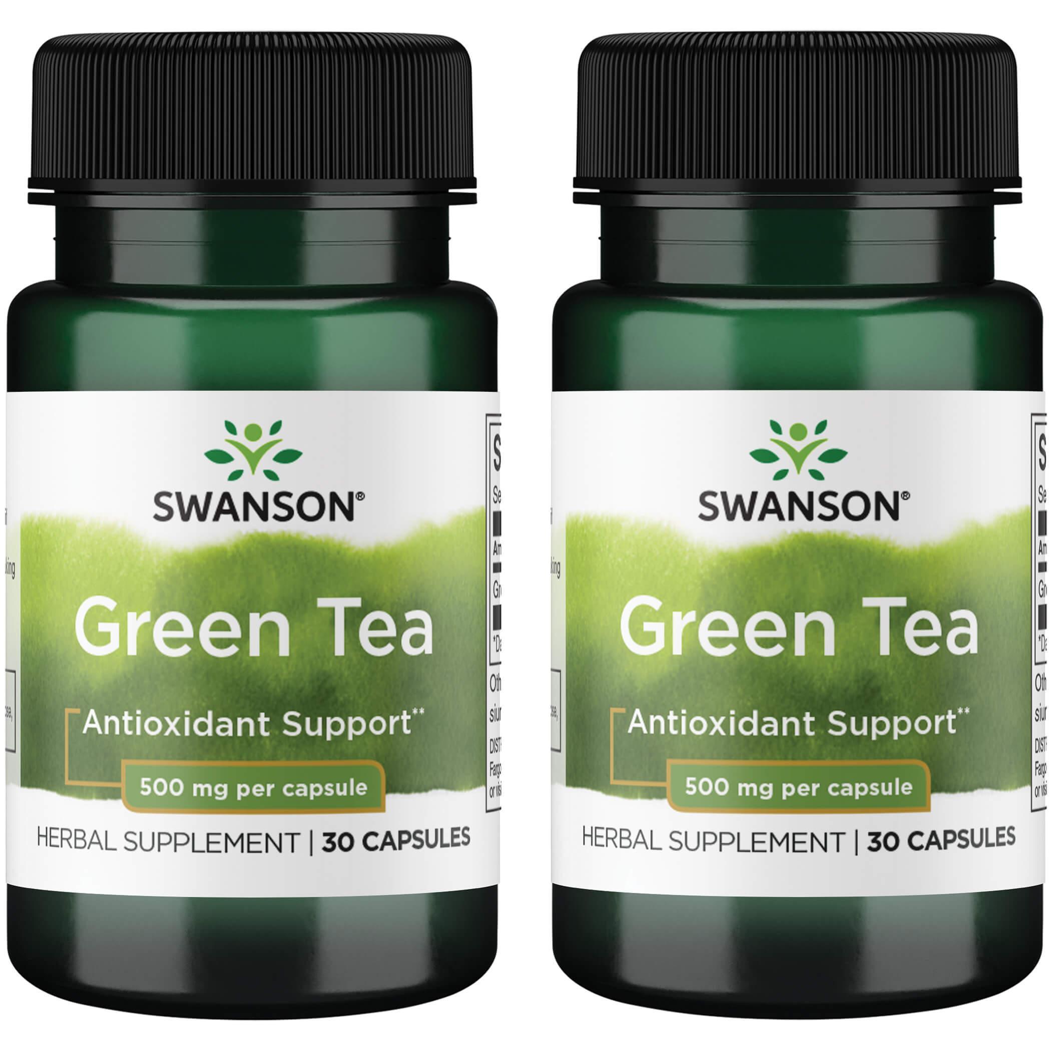 Swanson Premium Green Tea 2 Pack Vitamin 500 mg 30 Caps