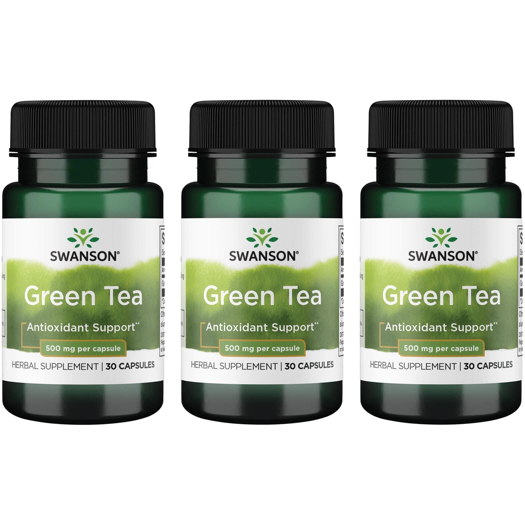 Swanson Premium Green Tea 3 Pack Vitamin 500 mg 30 Caps
