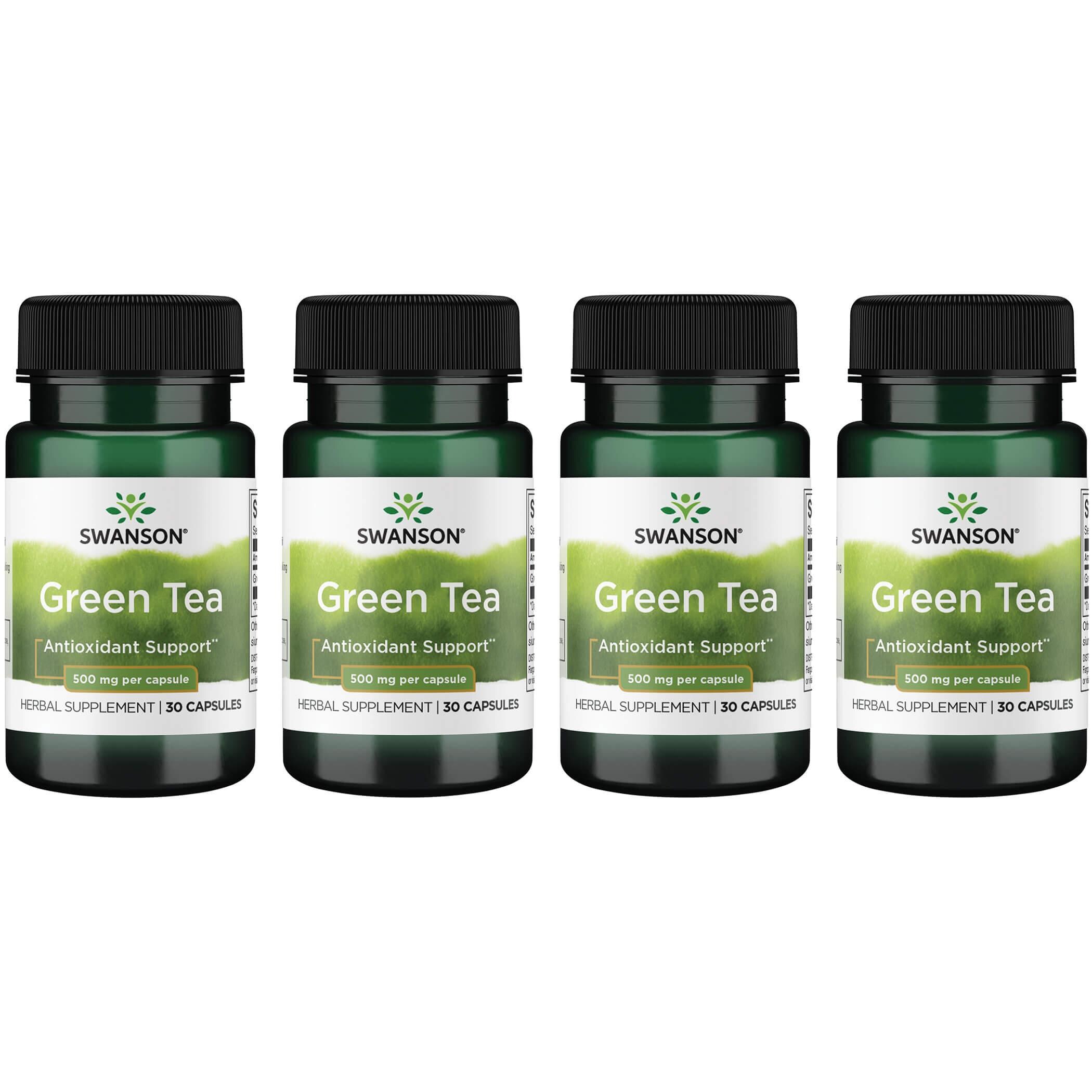 Swanson Premium Green Tea 4 Pack Vitamin 500 mg 30 Caps