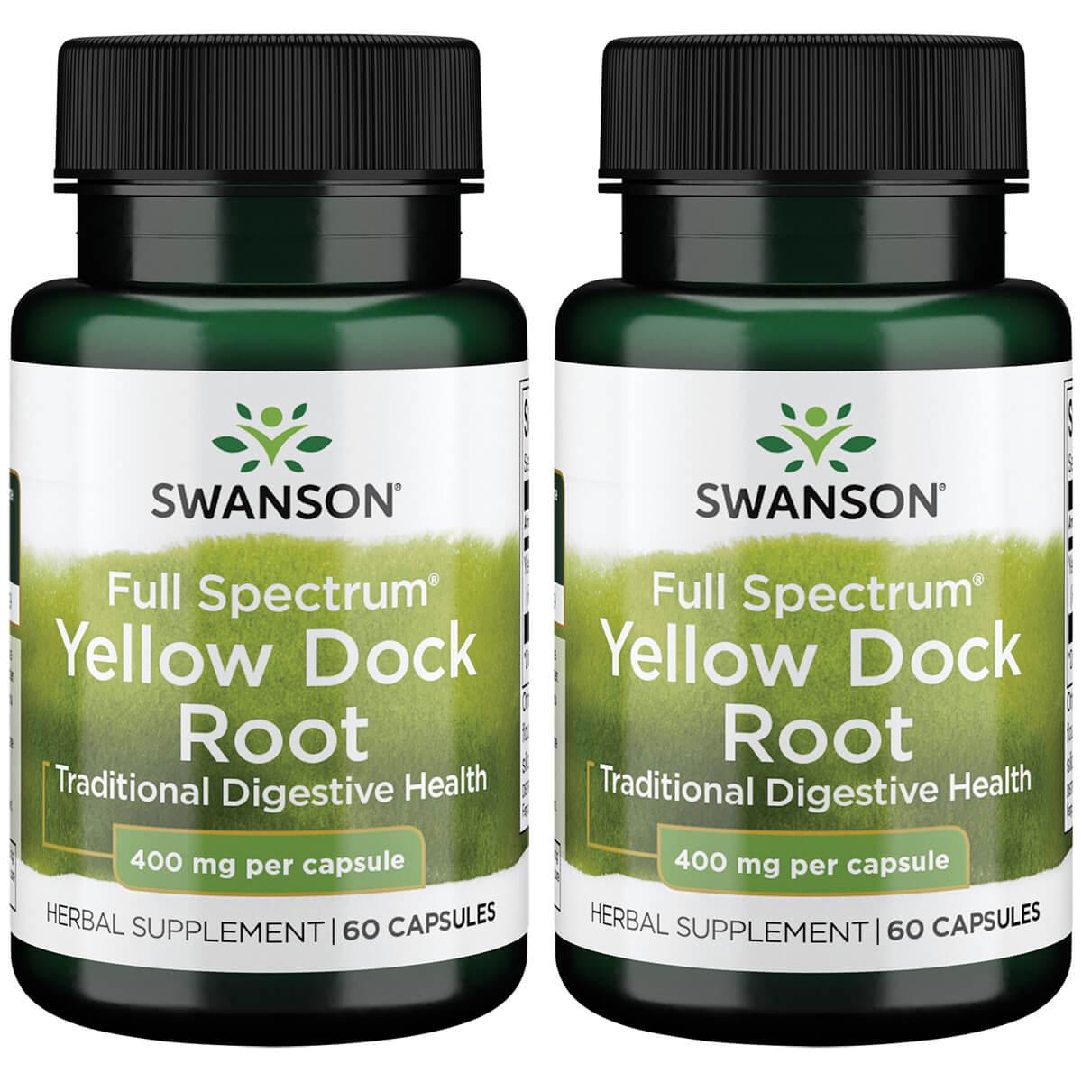 Swanson Premium Full Spectrum Yellow Dock Root 2 Pack Vitamin 400 mg 60 Caps