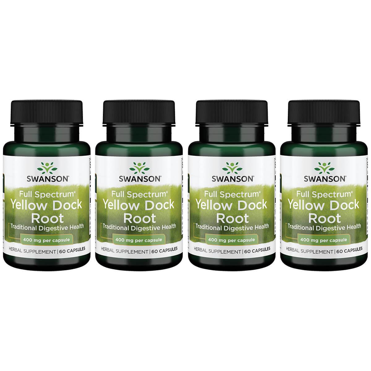 Swanson Premium Full Spectrum Yellow Dock Root 4 Pack Vitamin 400 mg 60 Caps