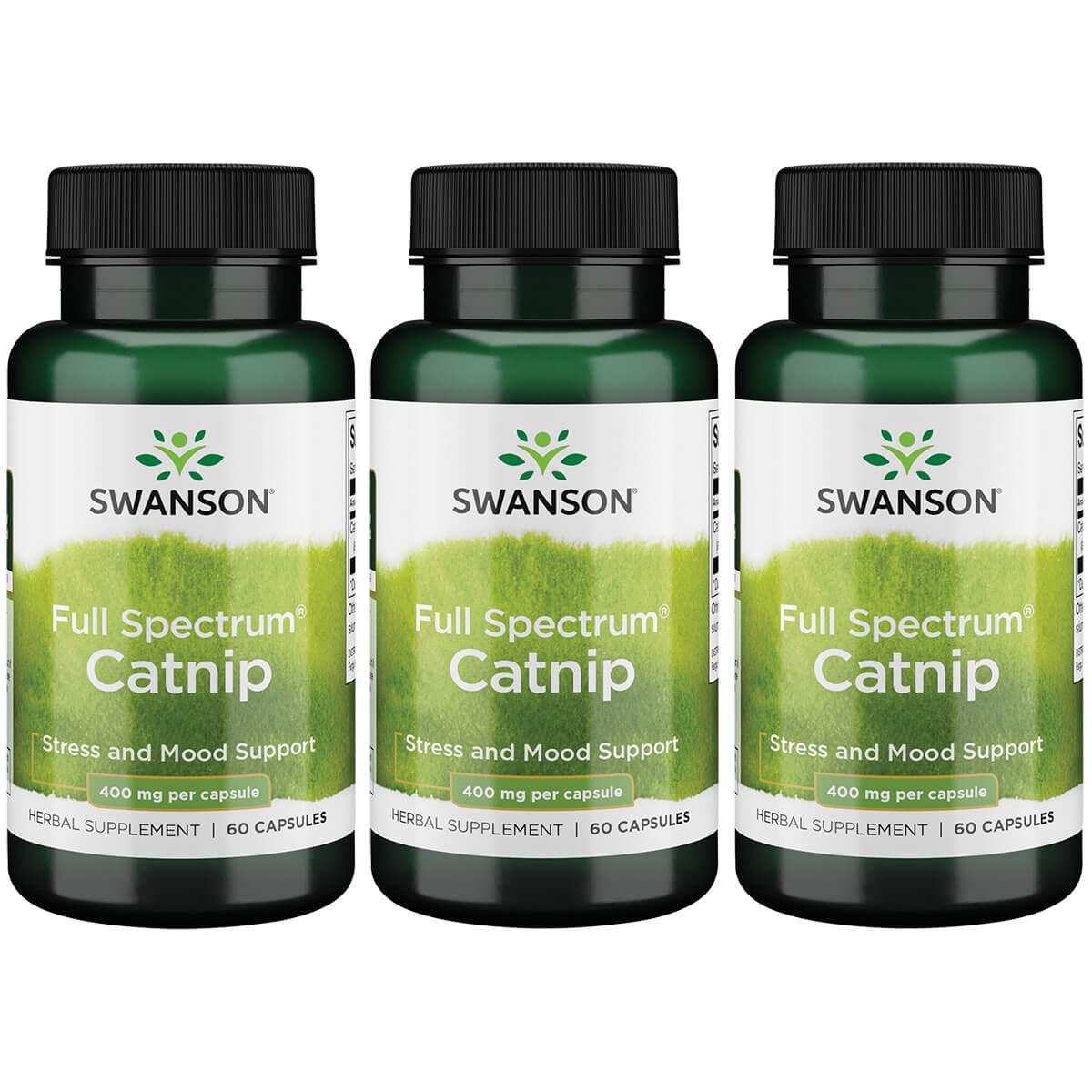 Swanson Premium Full Spectrum Catnip 3 Pack Vitamin 400 mg 60 Caps