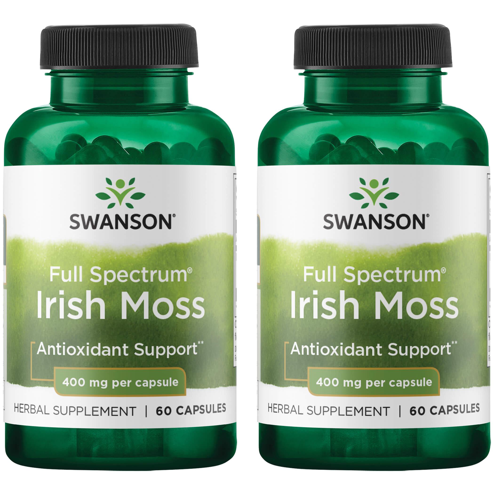 Swanson Premium Full Spectrum Irish Moss 2 Pack Supplement Vitamin 400 mg 60 Caps Herbs and Supplements