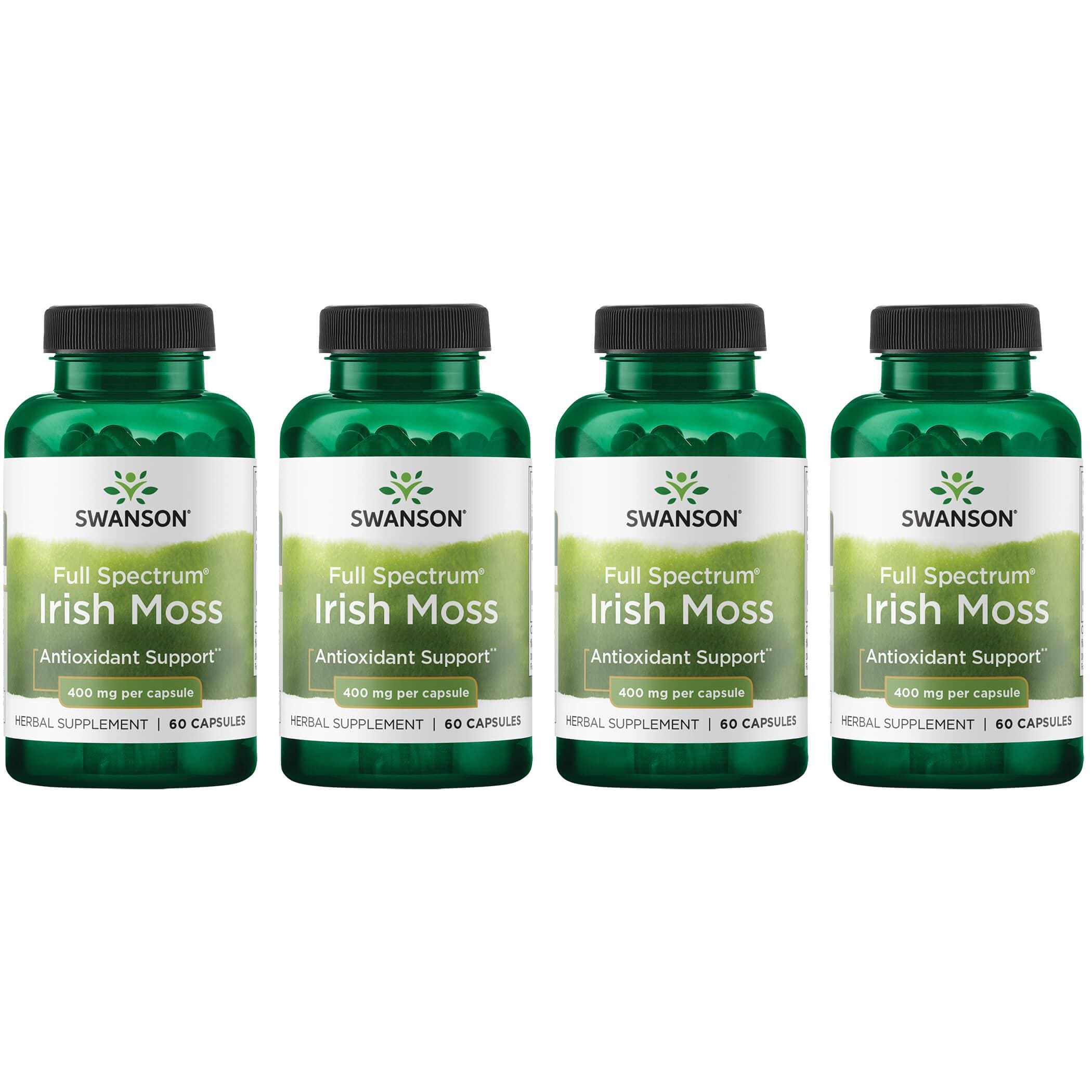 Swanson Premium Full Spectrum Irish Moss 4 Pack Supplement Vitamin 400 mg 60 Caps Herbs and Supplements