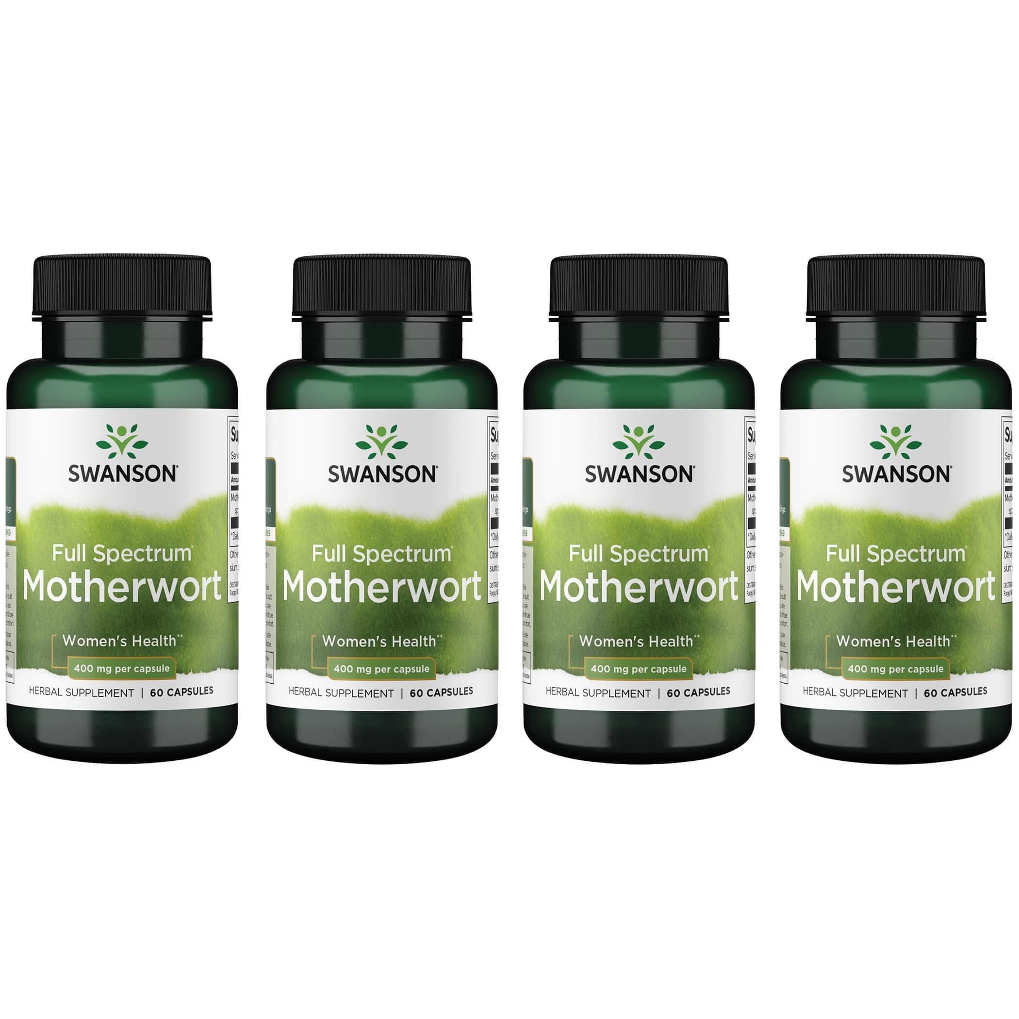 Swanson Premium Full Spectrum Motherwort 4 Pack Vitamin 400 mg 60 Caps Womens Health