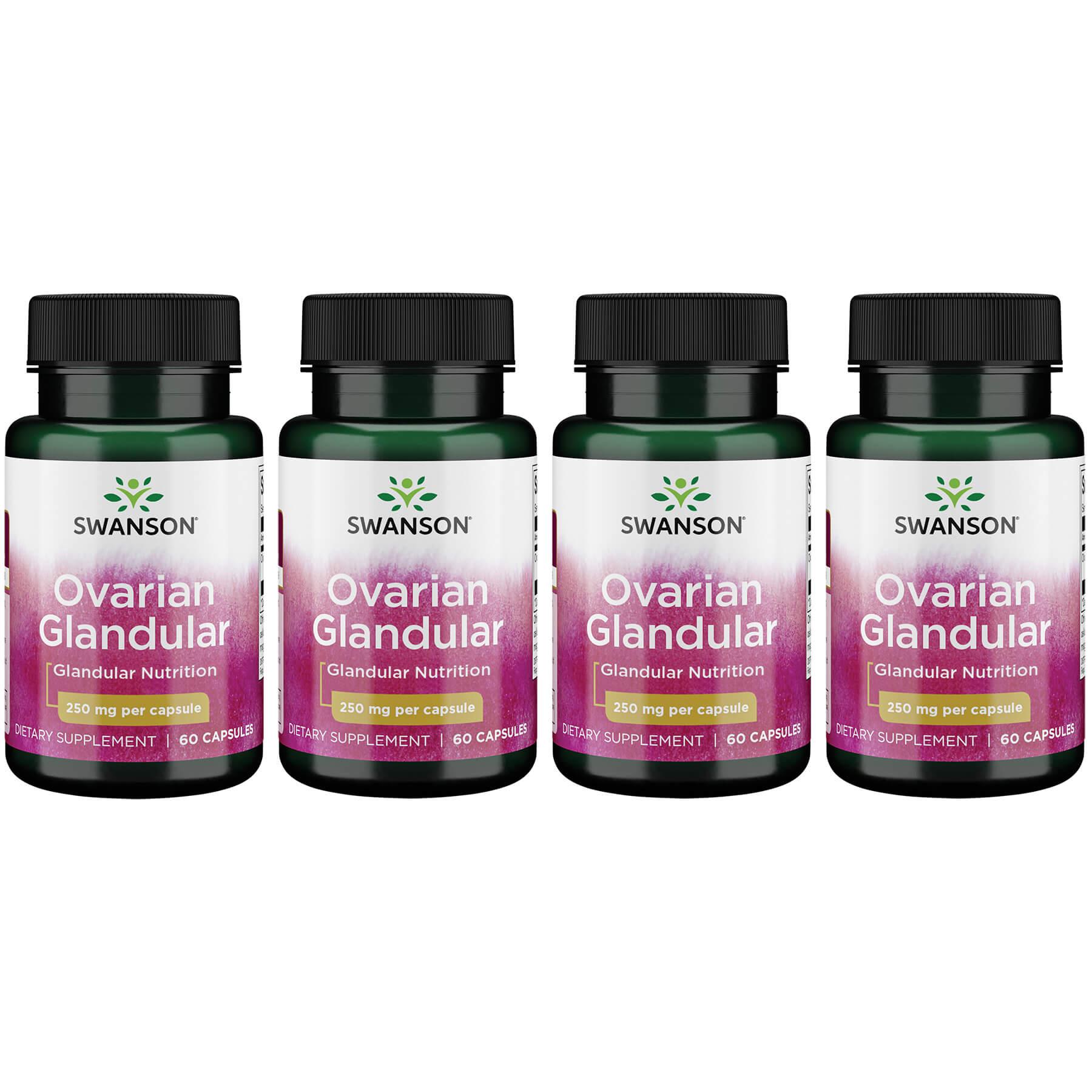 Swanson Premium Ovarian Glandular 4 Pack Supplement Vitamin 250 mg 60 Caps