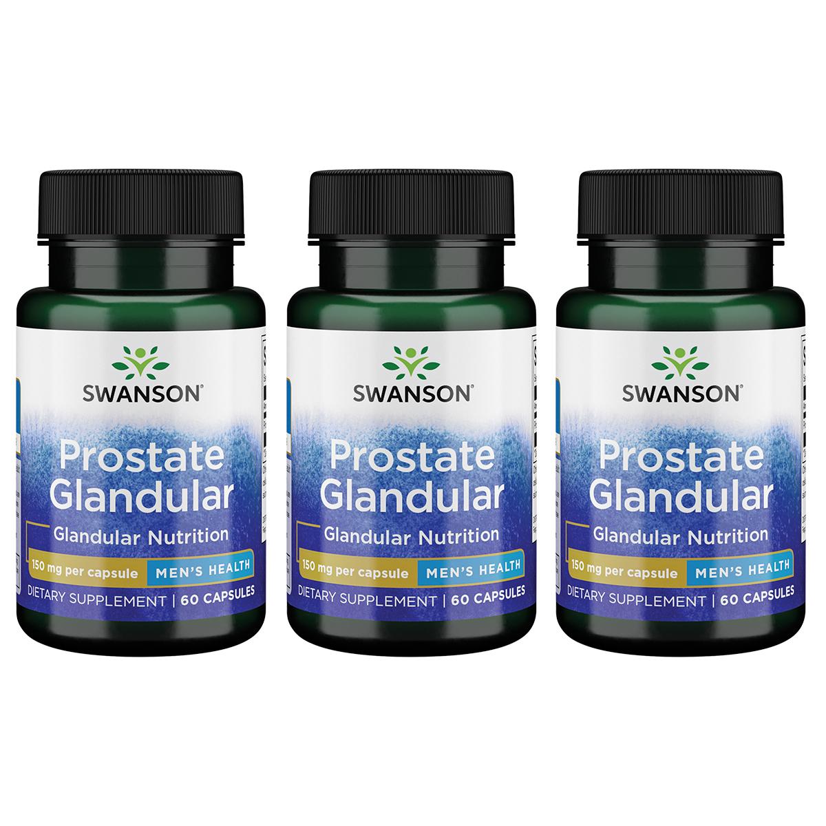 Swanson Premium Prostate Glandular - Mens Health 3 Pack Supplement Vitamin 150 mg 60 Caps